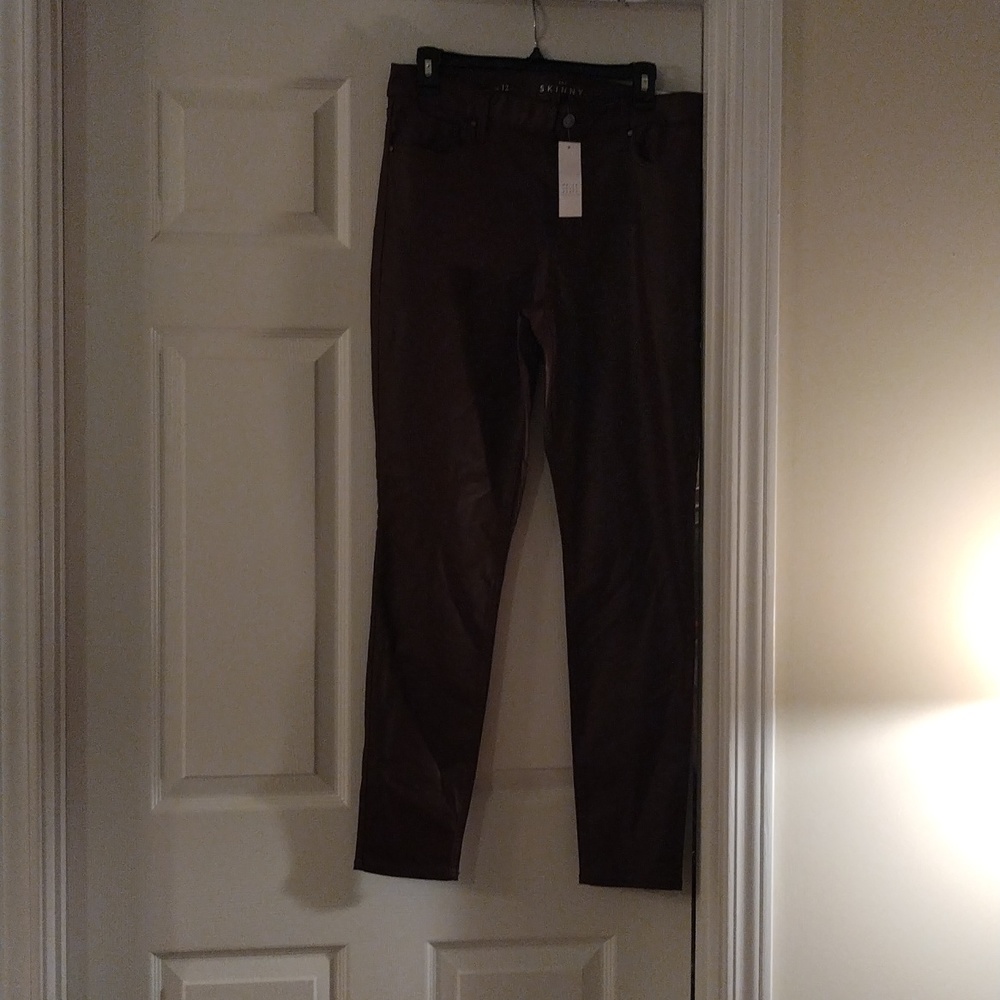 Burgundy coated denim